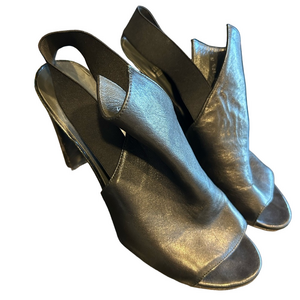 Stuart Weitzman Black High-Heeled Sandals with Ankle Strap